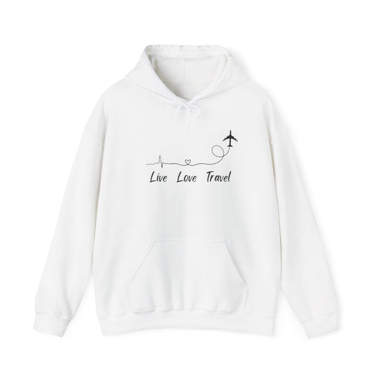 Unisex Heavy Blend Live Love Travel Hooded Sweatshirt