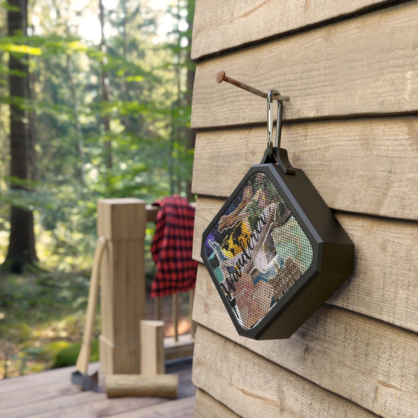 Wanderer Collage Design Outdoor Bluetooth Speaker