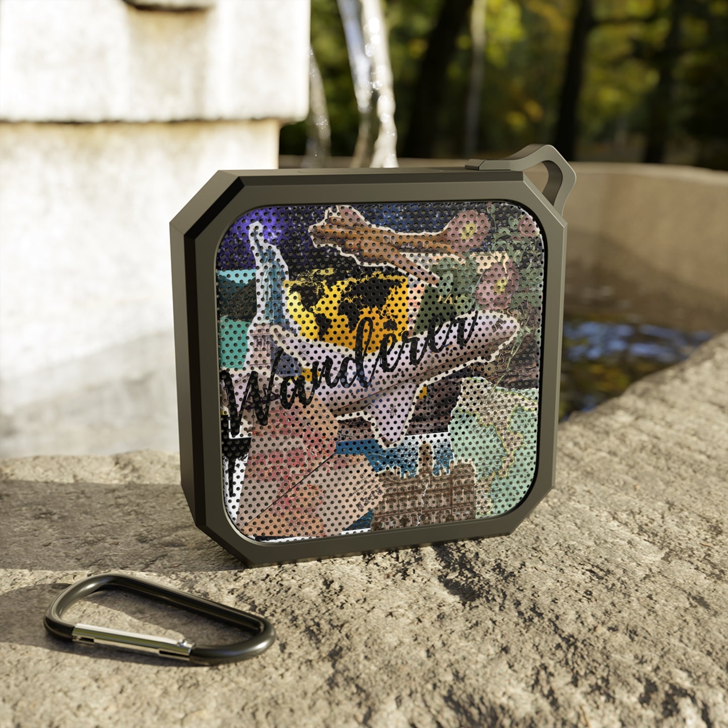 Wanderer Collage Design Outdoor Bluetooth Speaker