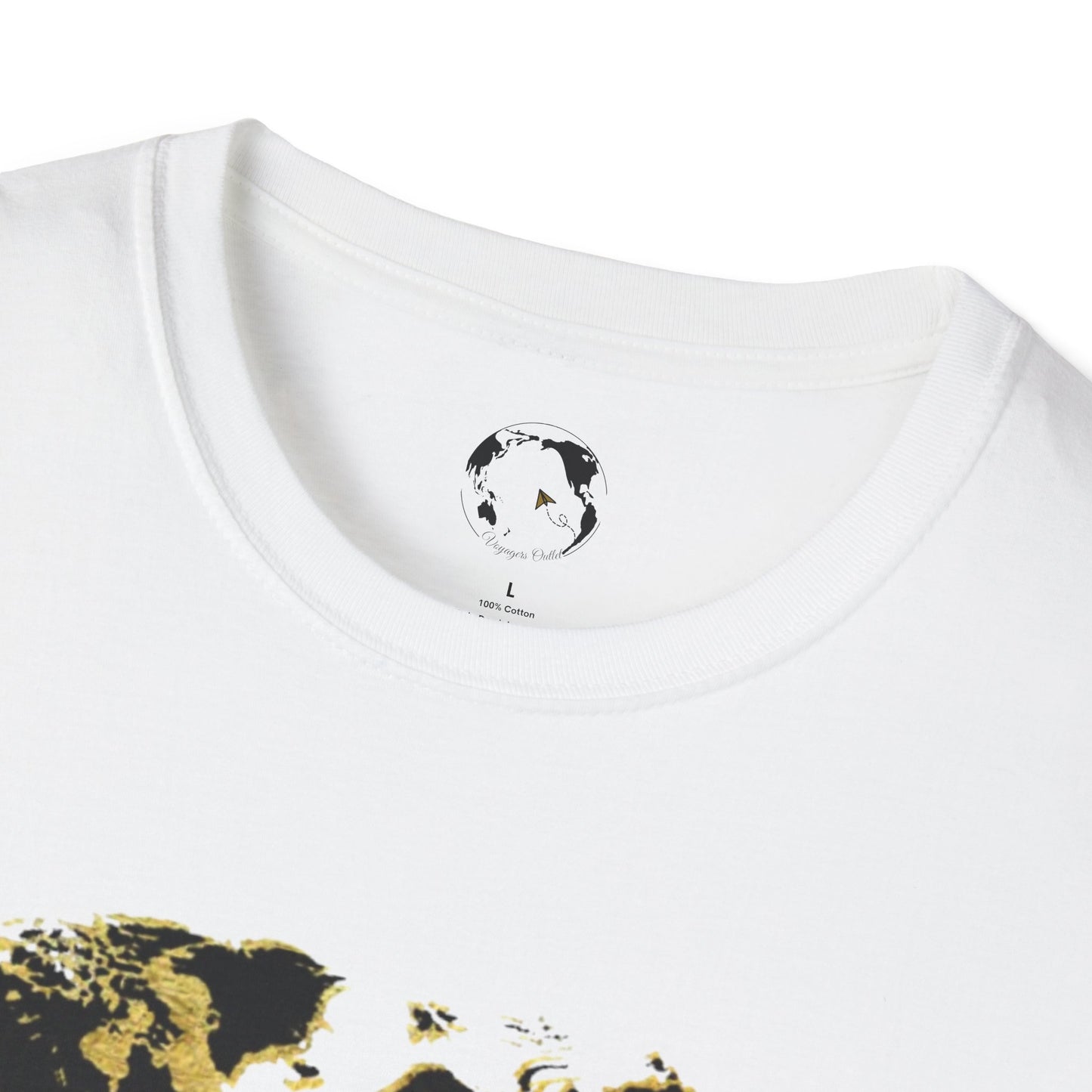 Black and Gold World Map Softstyle T-Shirt