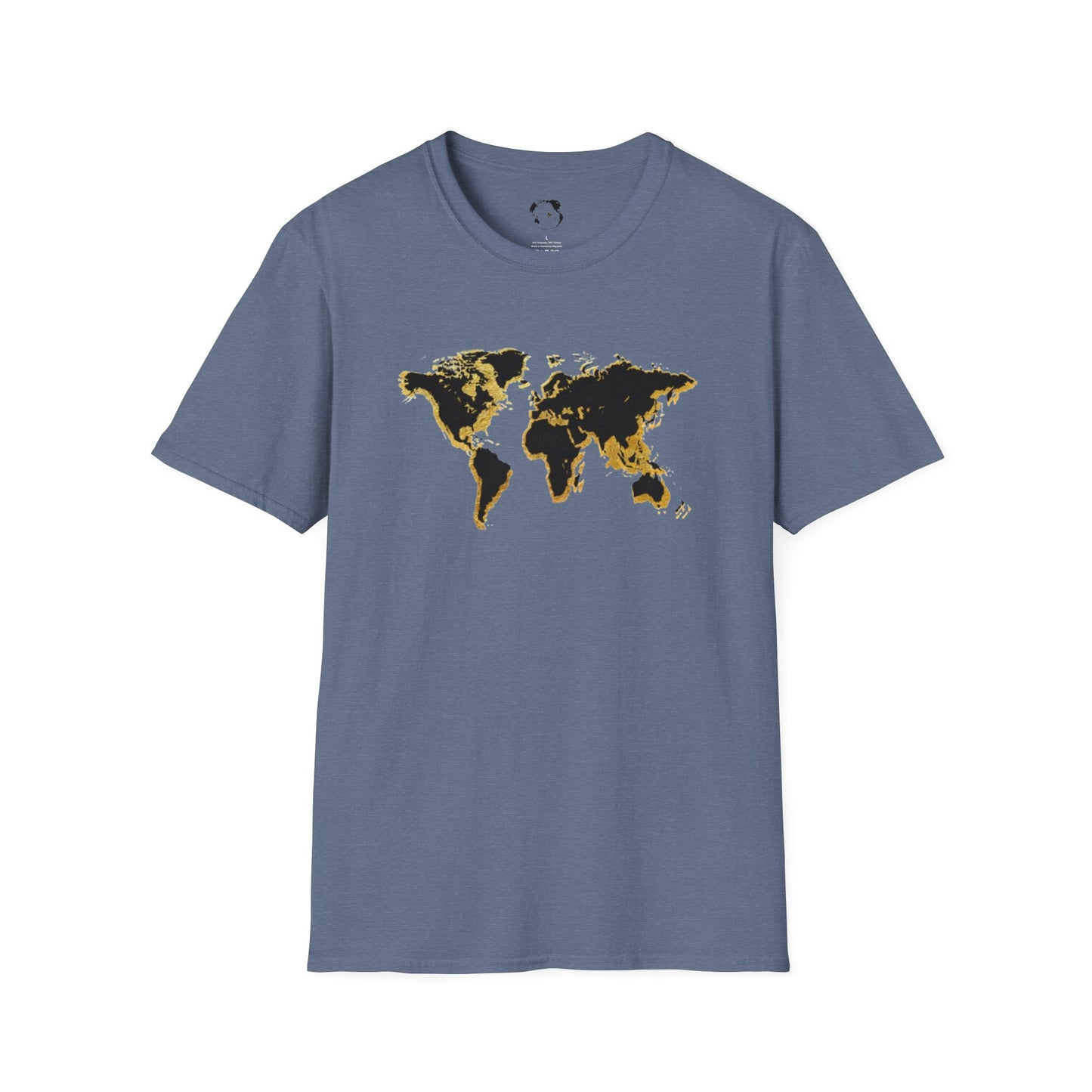 Black and Gold World Map Softstyle T-Shirt