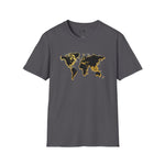 Black and Gold World Map Softstyle T-Shirt