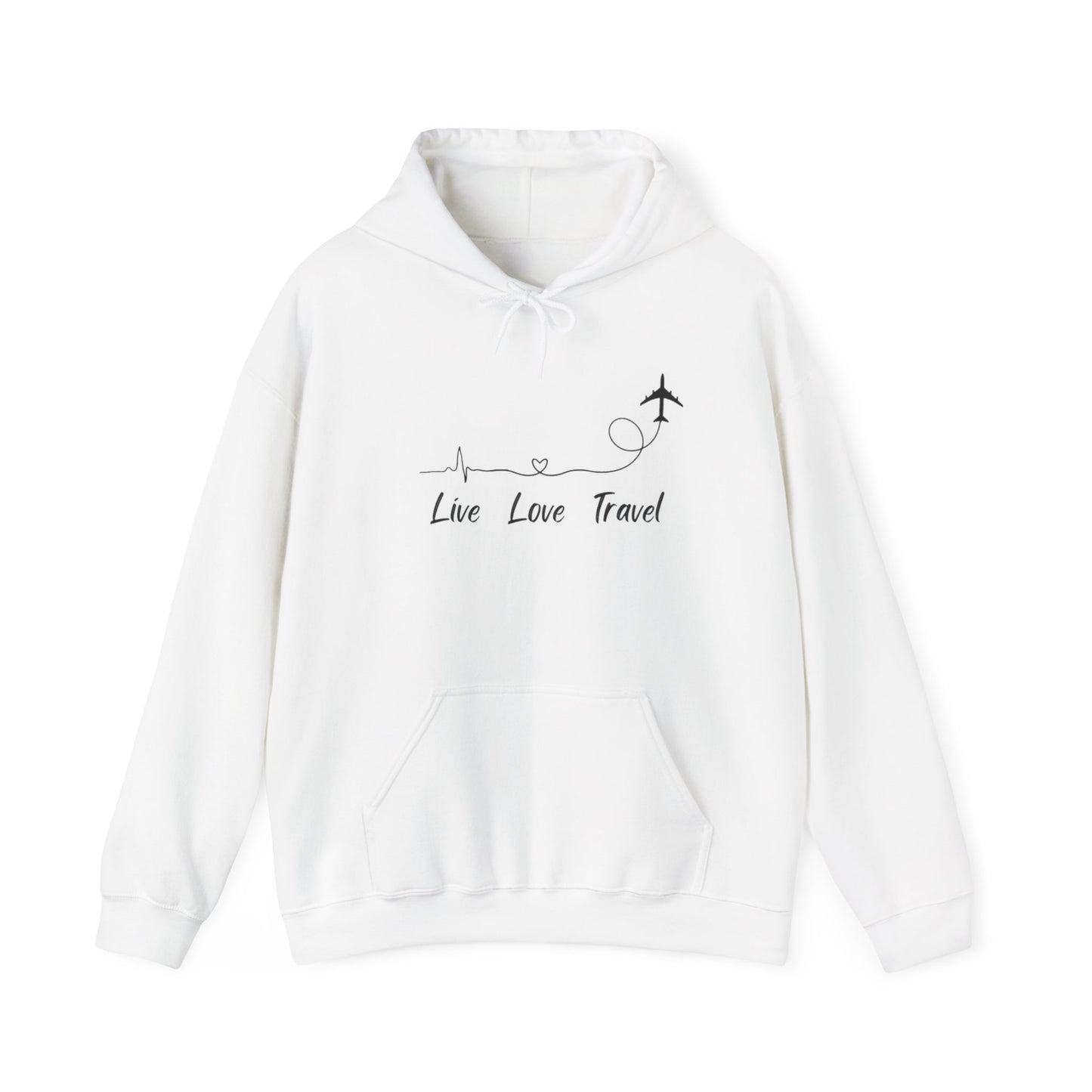 Unisex Heavy Blend Live Love Travel Hooded Sweatshirt