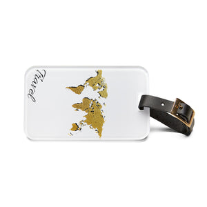 Travel the world gold tag