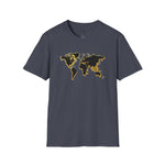 Black and Gold World Map Softstyle T-Shirt