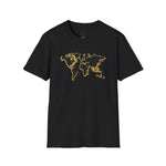 Black and Gold World Map Softstyle T-Shirt