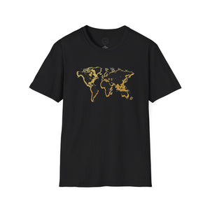 Black and Gold World Map Softstyle T-Shirt