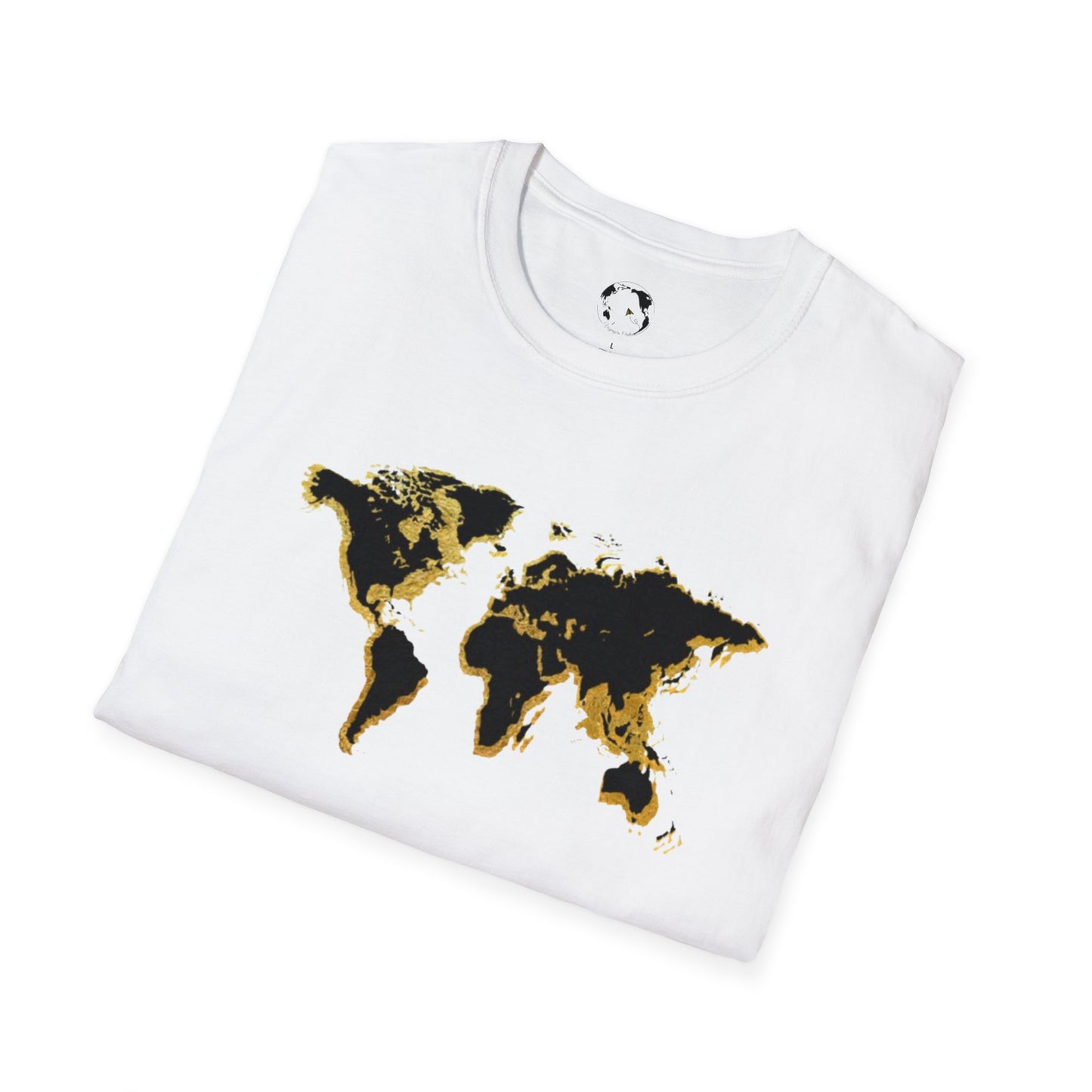 Black and Gold World Map Softstyle T-Shirt