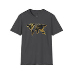 Black and Gold World Map Softstyle T-Shirt