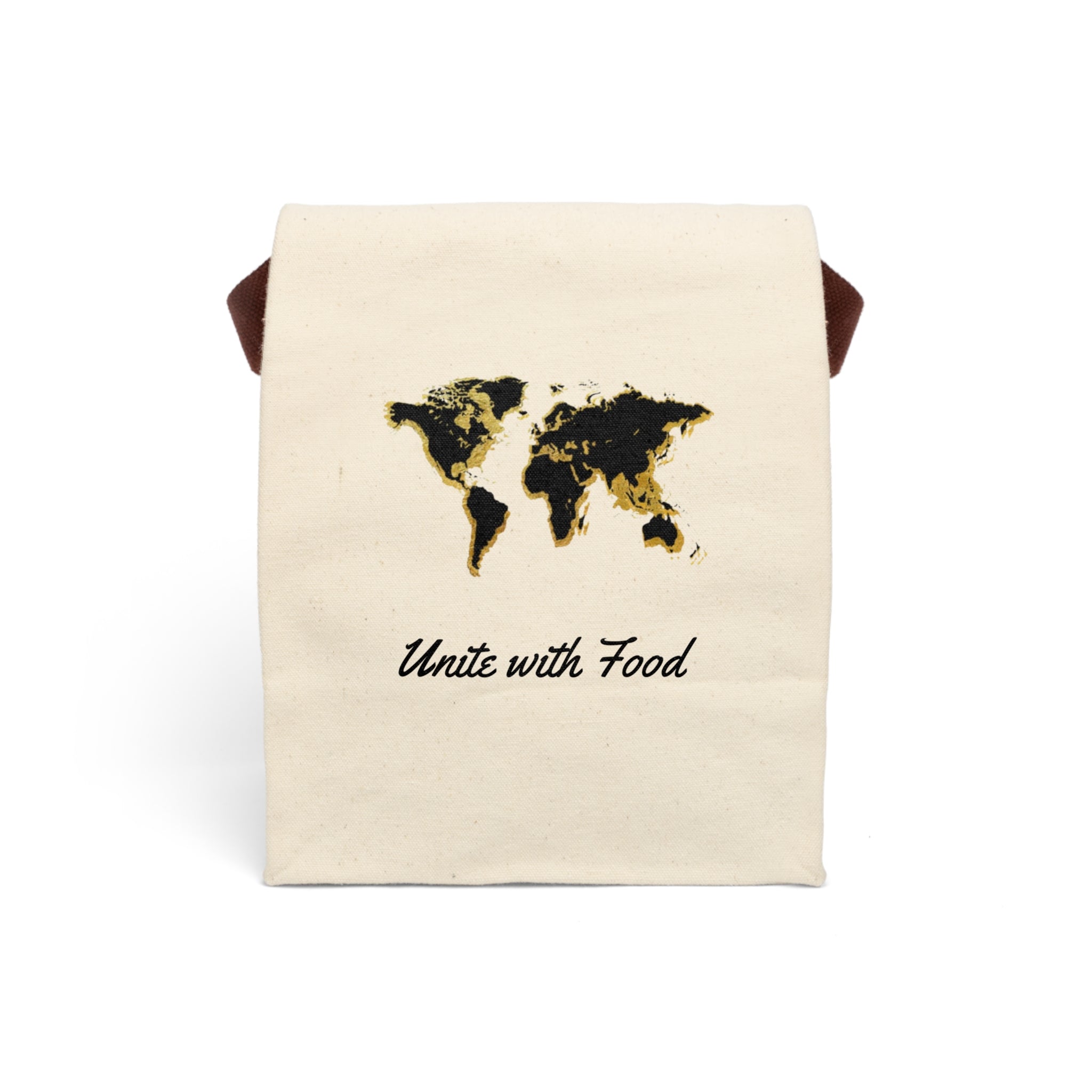 Golden World Unite with Food Canvas Lunch Bag With Strap