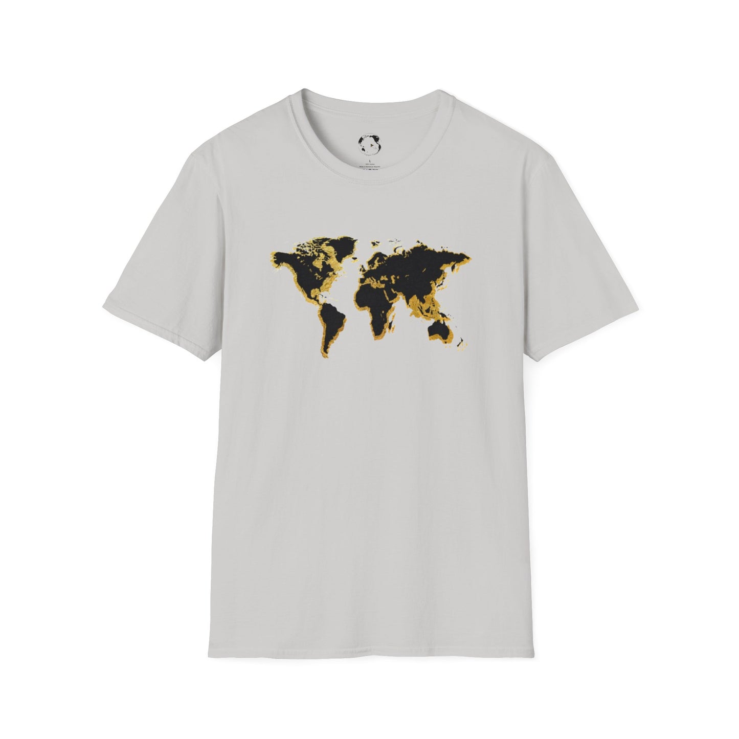 Black and Gold World Map Softstyle T-Shirt