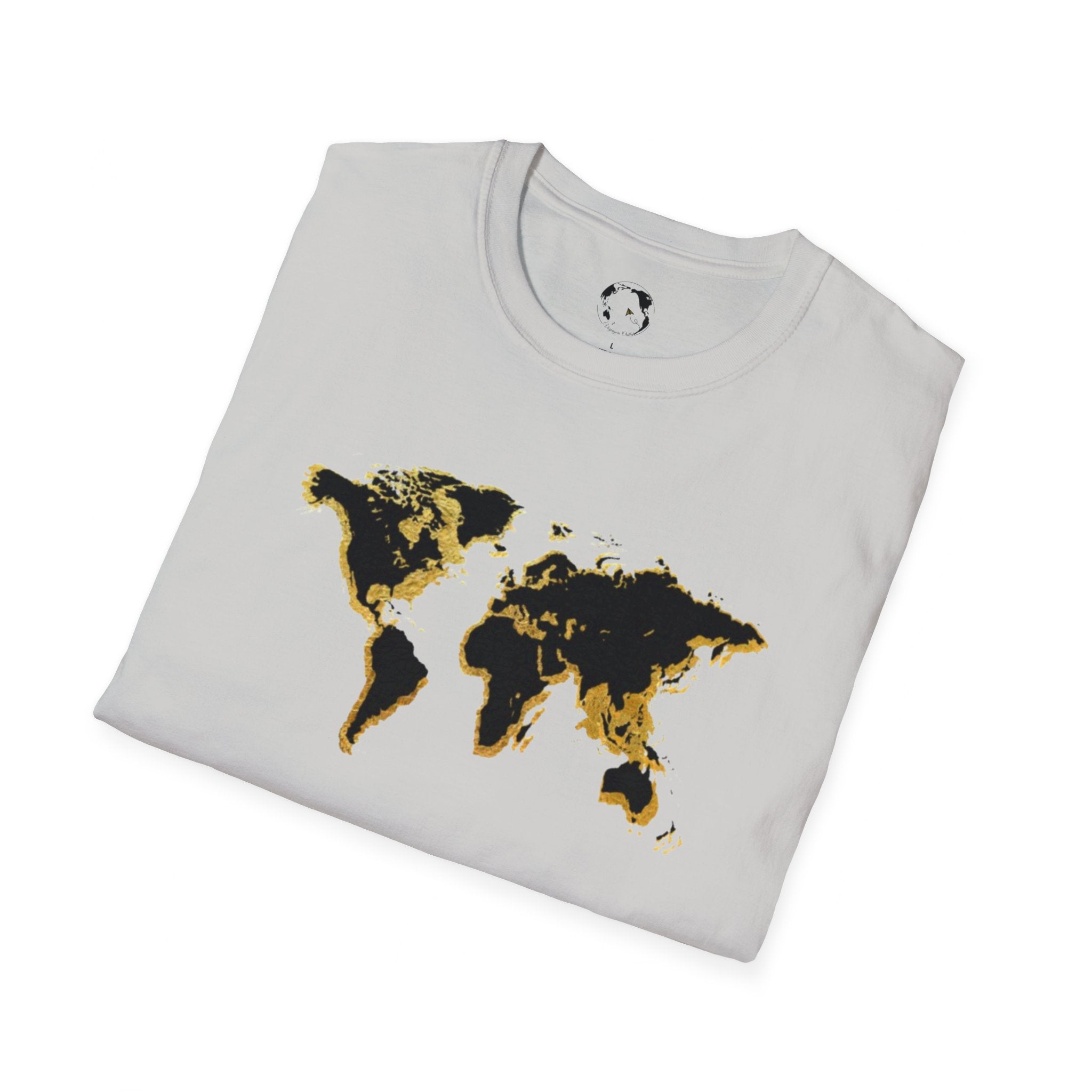 Black and Gold World Map Softstyle T-Shirt