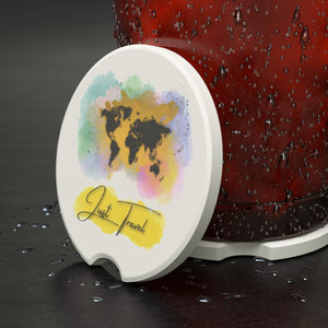 Colorful Just Travel Soapstone Car Coaster