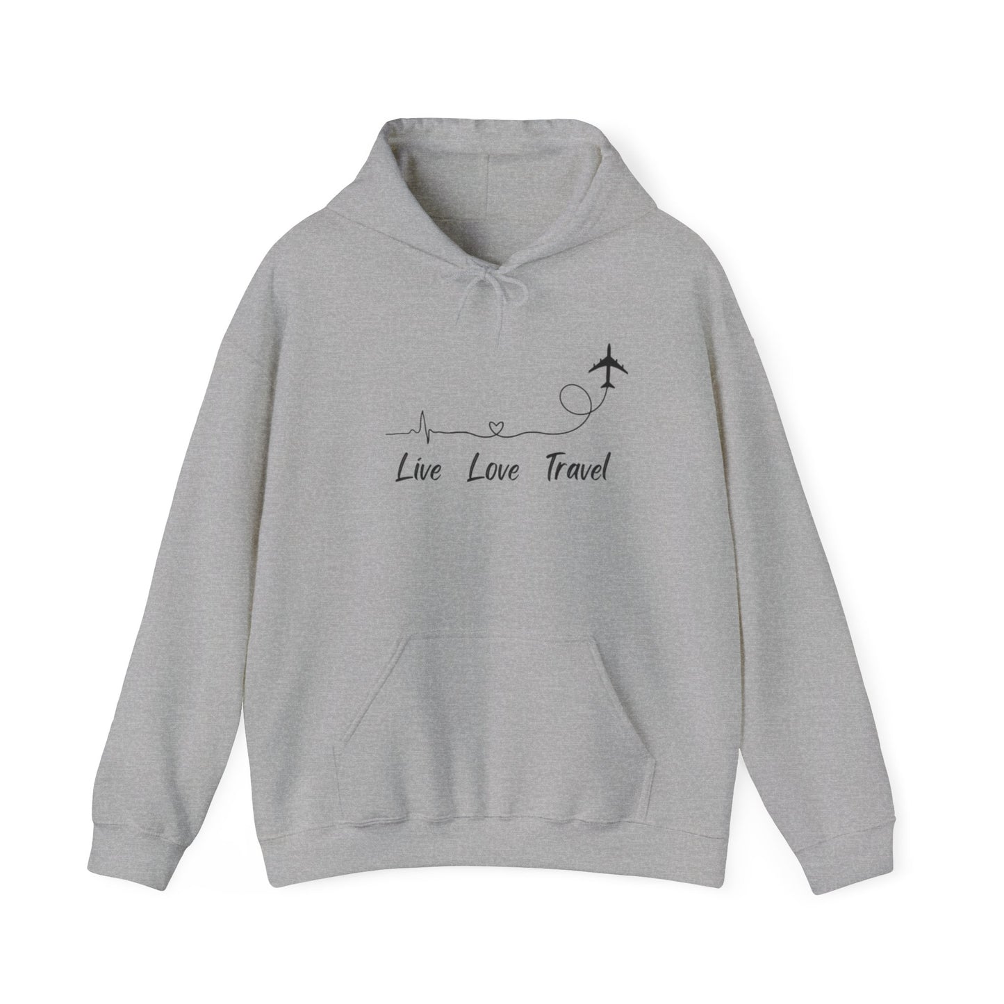 Unisex Heavy Blend Live Love Travel Hooded Sweatshirt