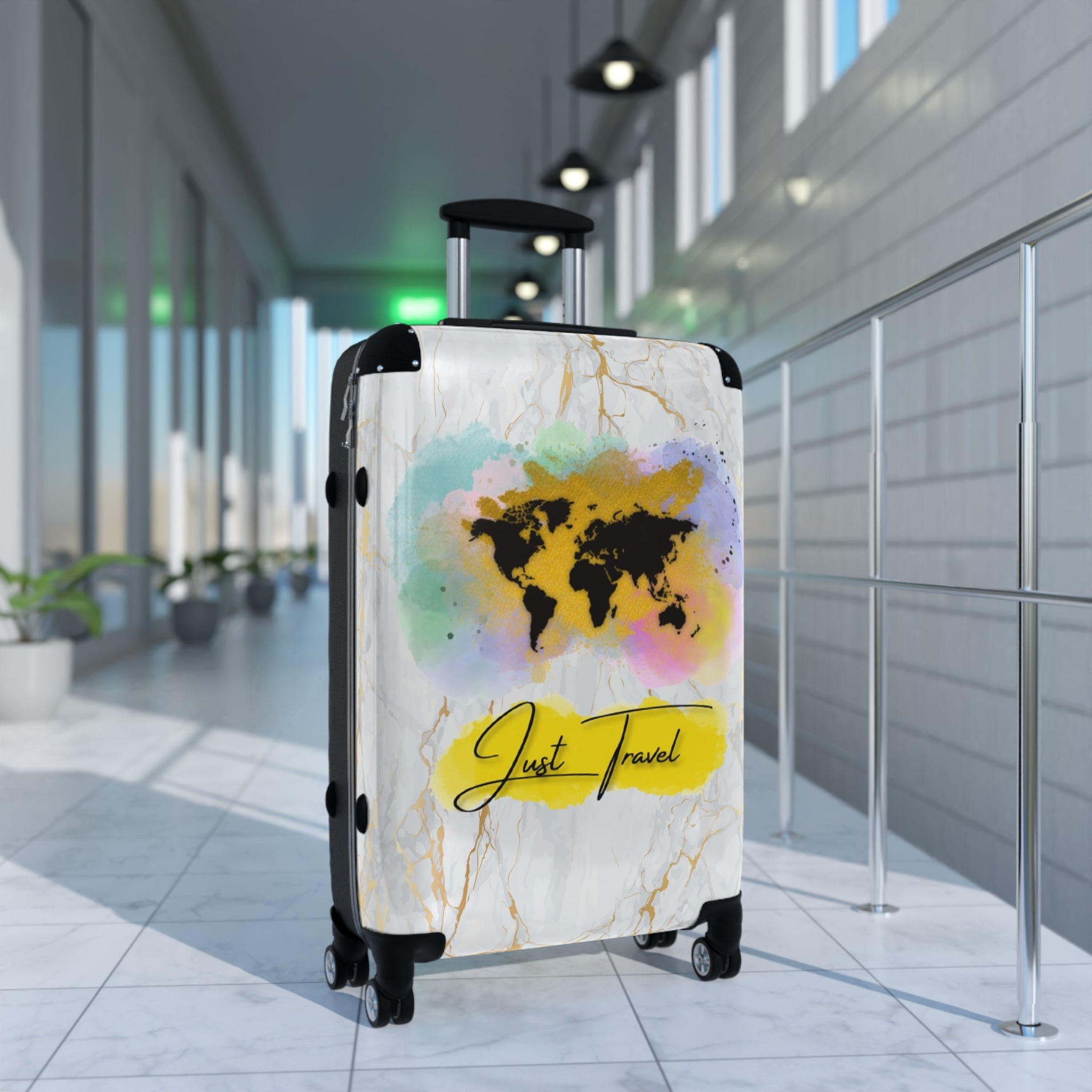 Gold Marble Design "Just Travel" graphic