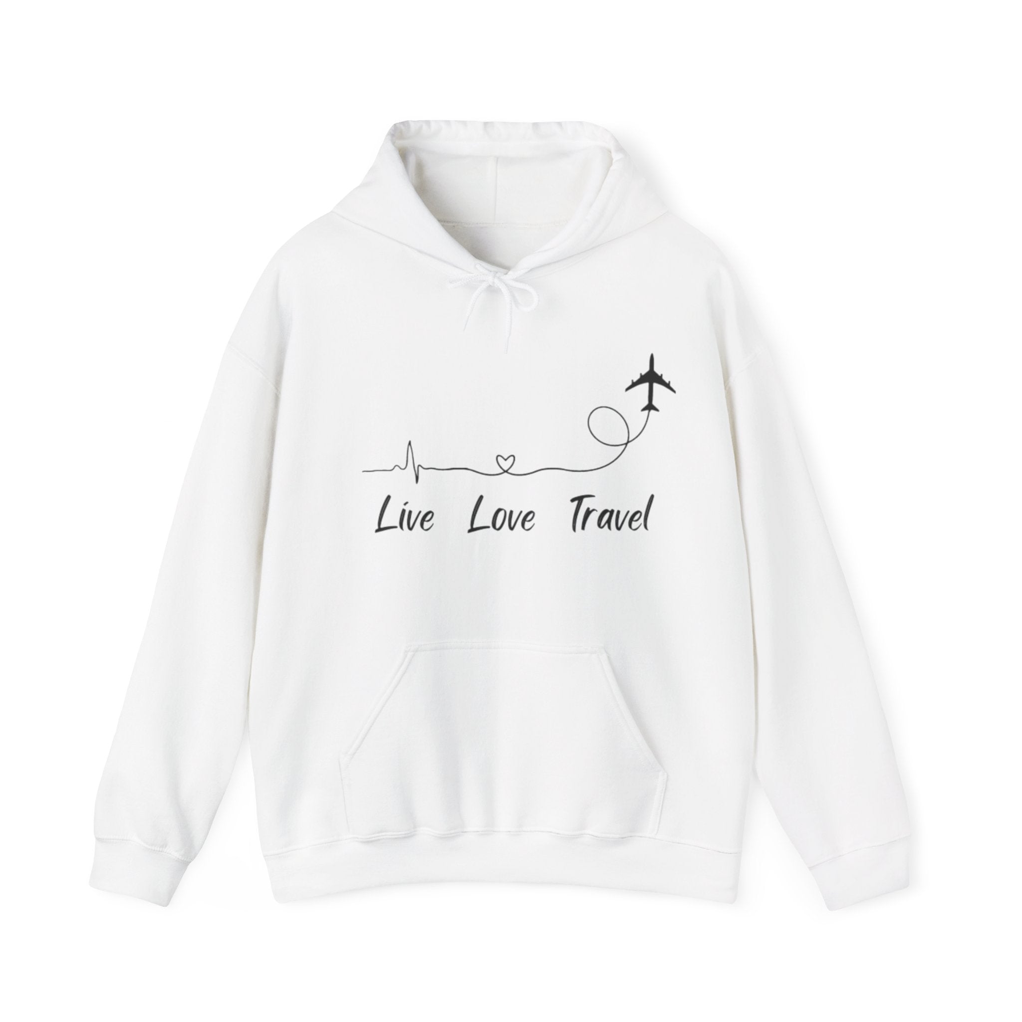 Unisex Heavy Blend Live Love Travel Hooded Sweatshirt