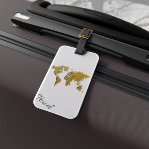 Travel the world gold tag