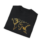 Black and Gold World Map Softstyle T-Shirt