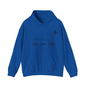 Unisex Heavy Blend Live Love Travel Hooded Sweatshirt