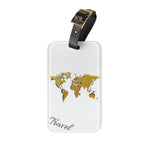 Travel the world gold tag