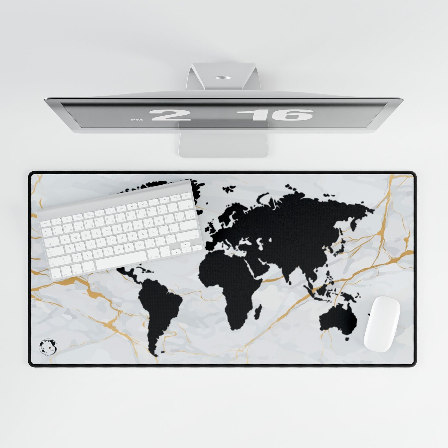 Marble World Map Desk Mat