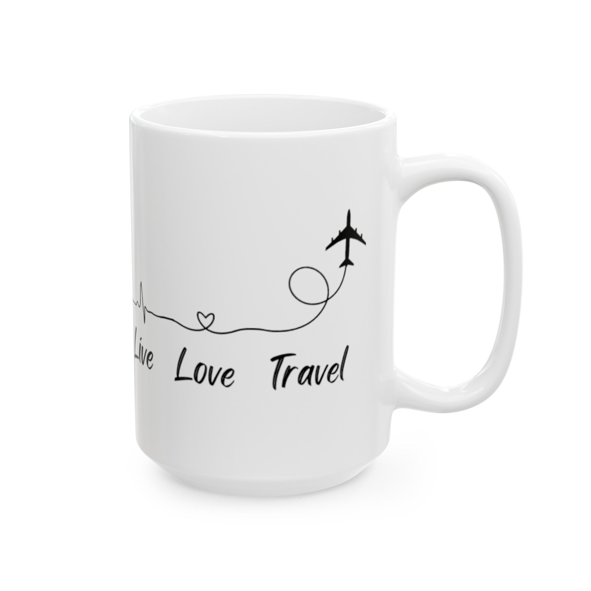 Live Love Travel Ceramic Mug, (11oz, 15oz)