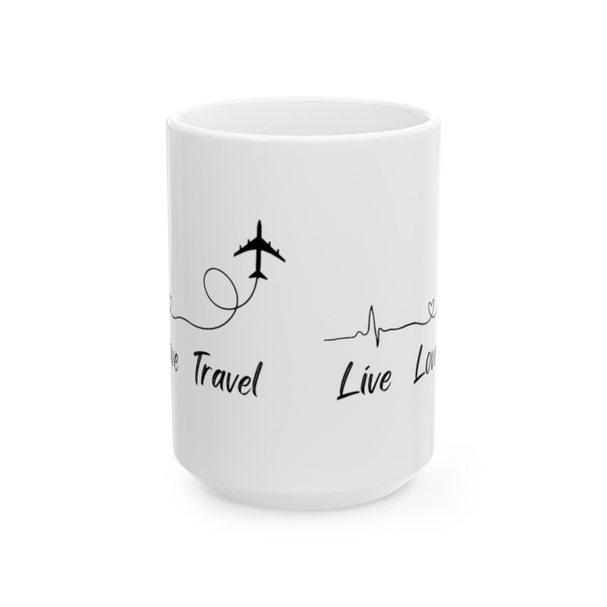 Live Love Travel Ceramic Mug, (11oz, 15oz)