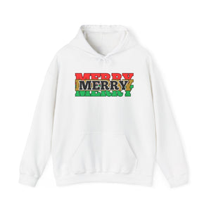 "MERRY MERRY MERRY" Unisex  Hooded Sweatshirt