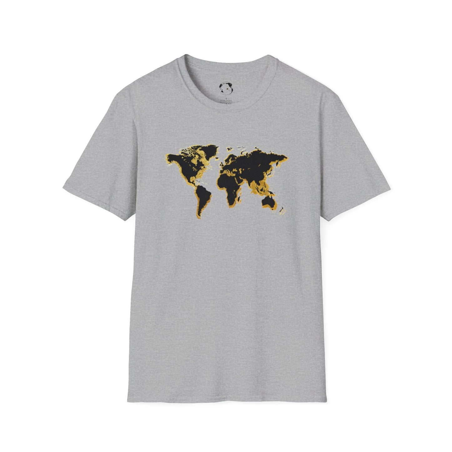 Black and Gold World Map Softstyle T-Shirt