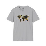 Black and Gold World Map Softstyle T-Shirt