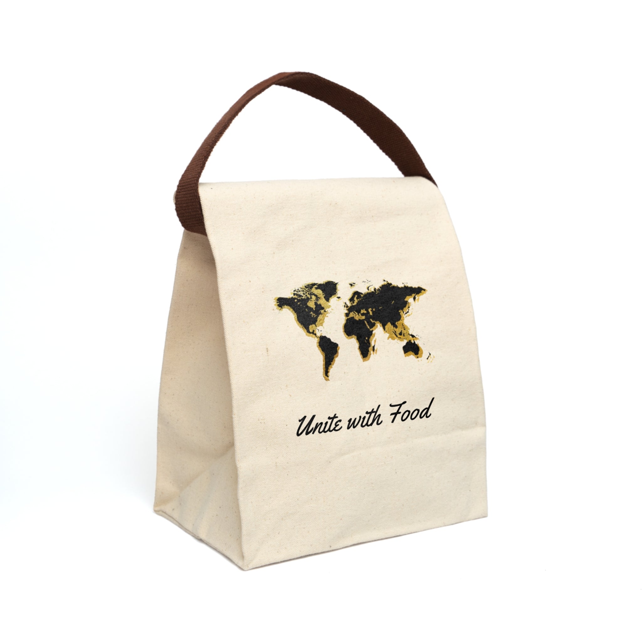 Golden World Unite with Food Canvas Lunch Bag With Strap