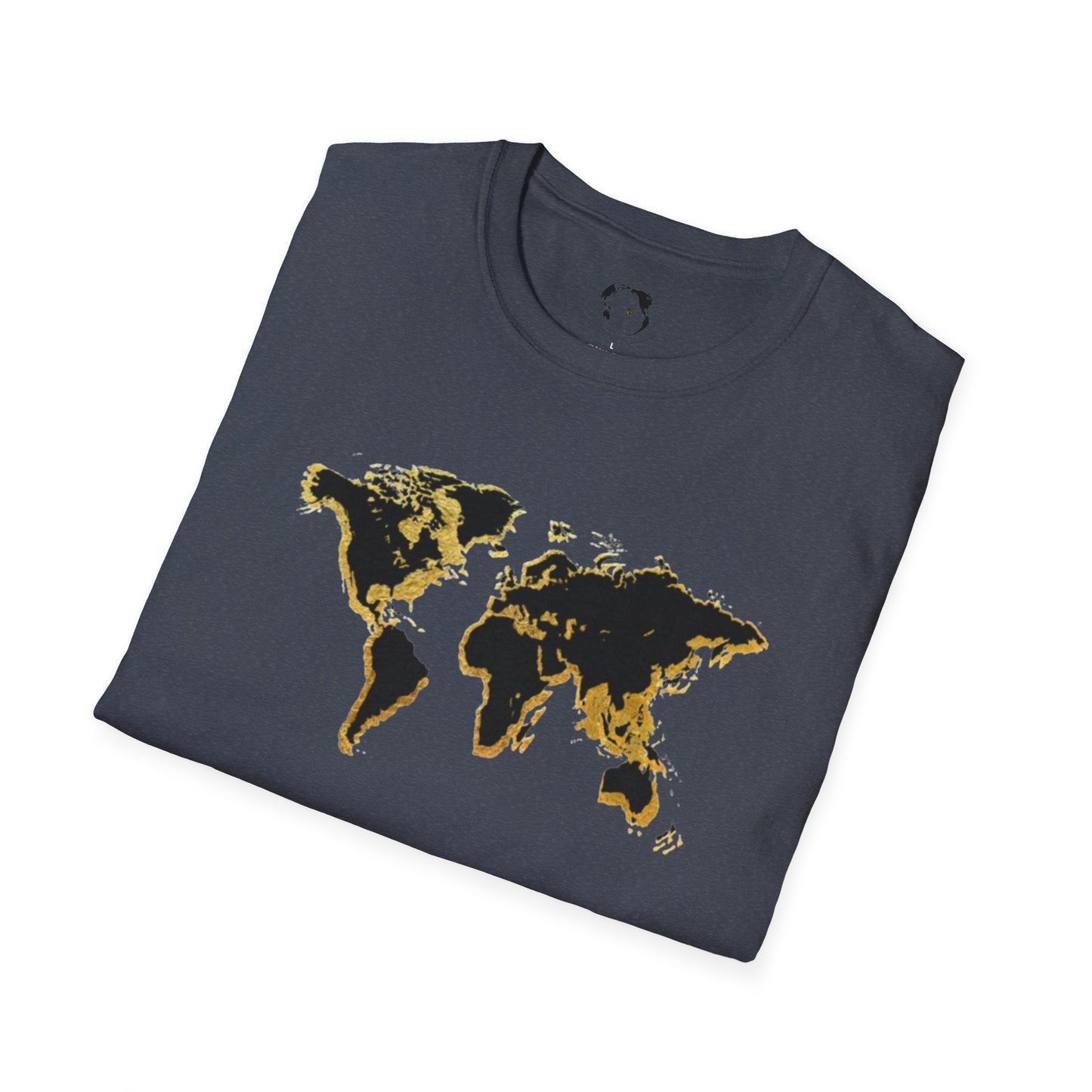 Black and Gold World Map Softstyle T-Shirt